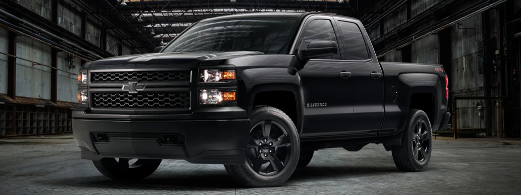 Обои автомобили Chevrolet Silverado WT Black Out Double Cab - 2015 - Car wallpapers